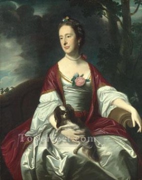  HM Lienzo - Sra. Jerathmael Bowers retrato colonial de Nueva Inglaterra John Singleton Copley